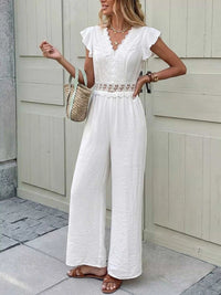 Lace Trim Wide Leg Jumpsuit 100100601464606 40 Affordable Fashion Under $100 Jerry's Apparel 