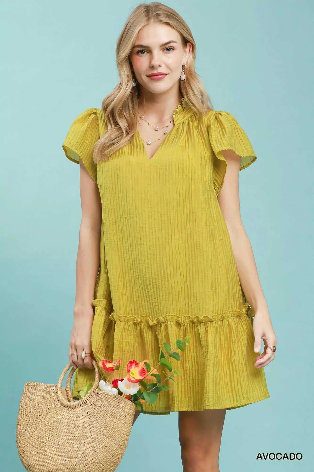 Umgee Textured Ruffle Hem Mini Dress 100100925831367 51 Affordable Fashion Under $100 Jerry's Apparel 