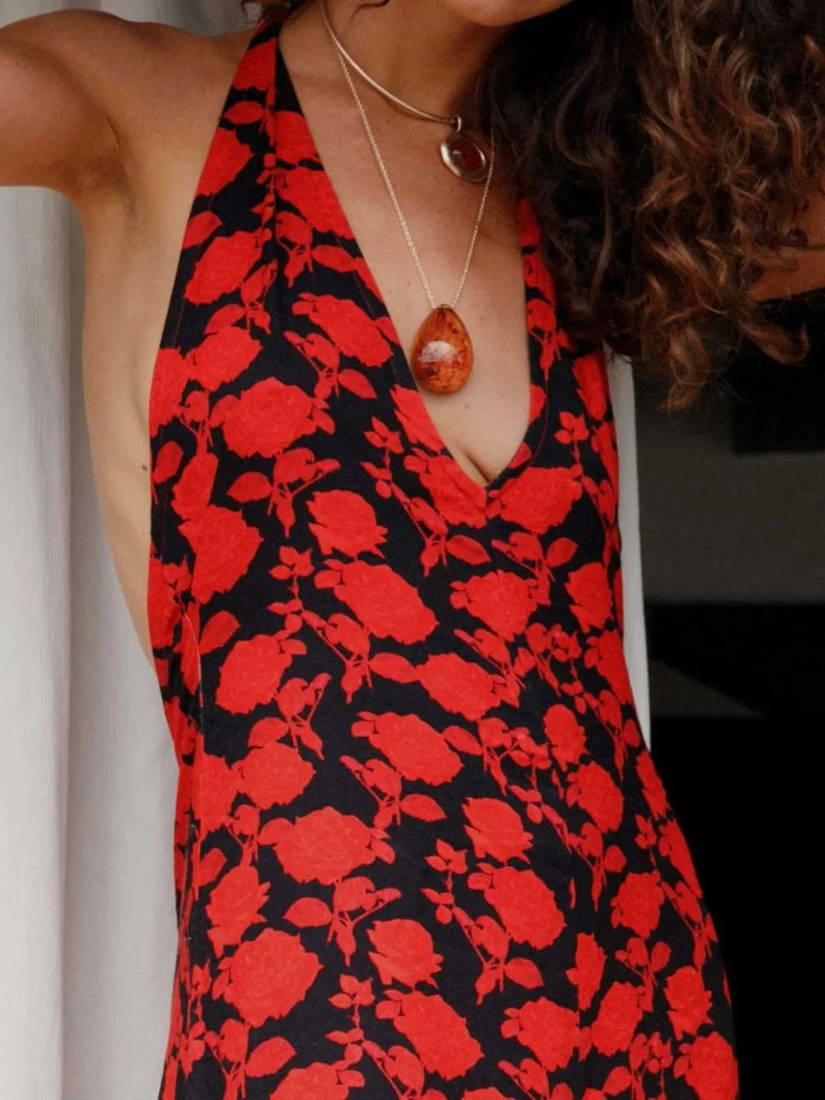 Backless Halter Neck Polka Dot Maxi Dress 100100575321282 35 Affordable Fashion Under $100 Jerry's Apparel 