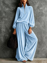 Quarter-Zip Sweatshirt and Wide-Leg Pants 101001764469874 74 Affordable Fashion Under $100 Jerry's Apparel 