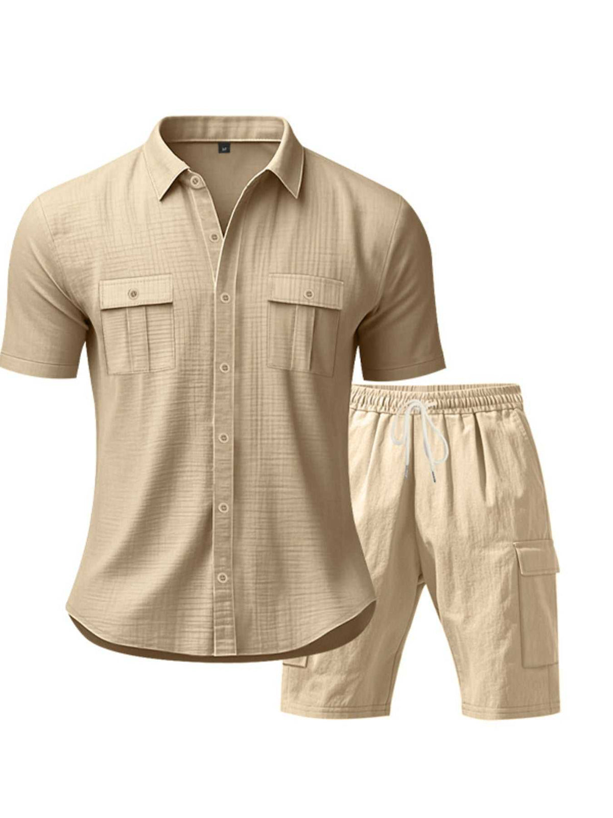 Men's Full Size Button Up Shirt and Shorts Set Plus Size 100400974487606 48 Affordable Fashion Under $100 Jerry's Apparel 