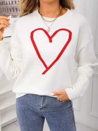 Valentine's Day Heart Graphic Dropped Shoulder Sweater 100100820549712 49 Affordable Fashion Under $100 Jerry's Apparel 