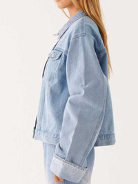 Button Down Cropped Oversized Denim Jacket 100100003789645 47 Affordable Fashion Under $100 Jerry's Apparel 