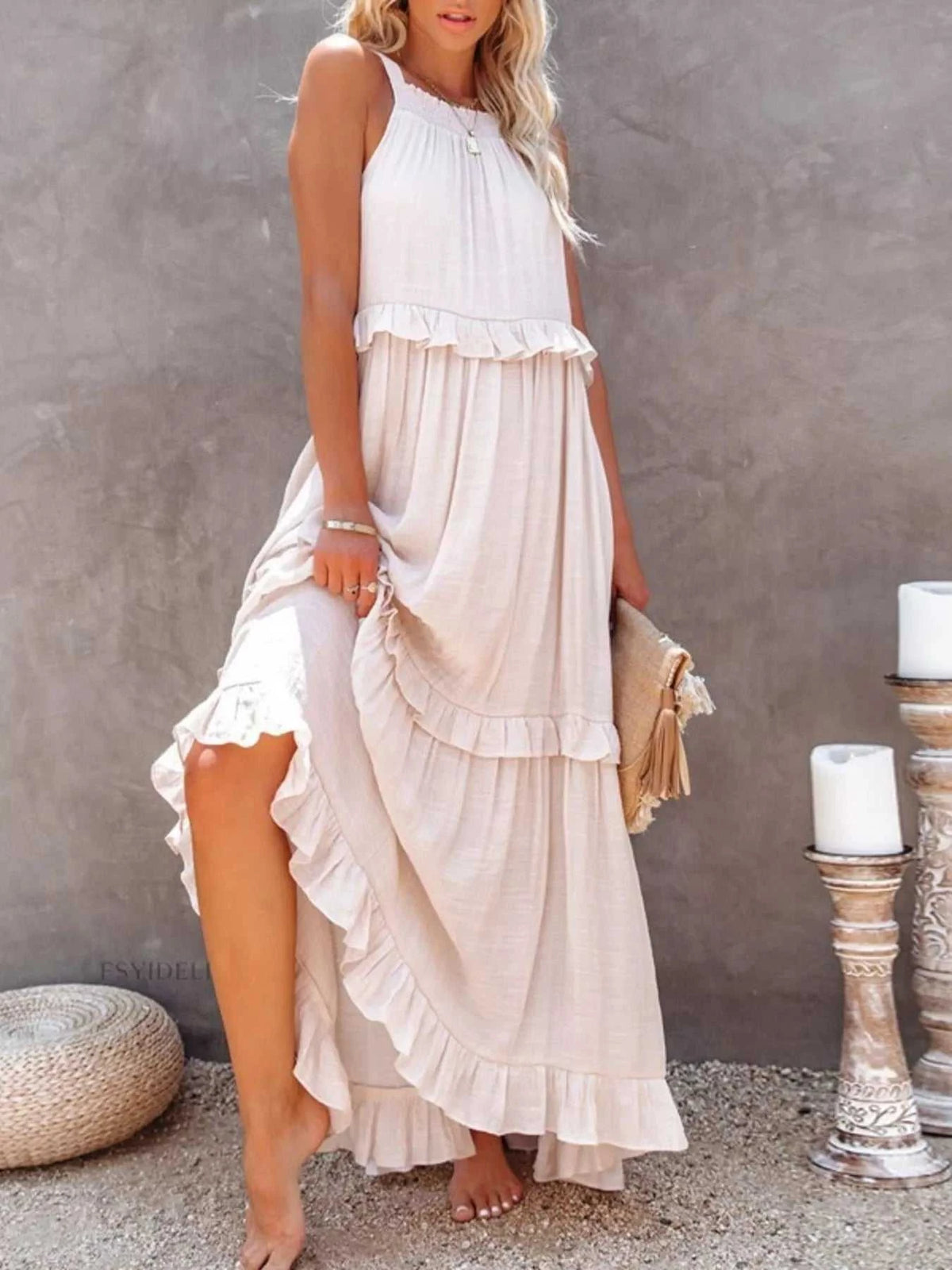 Ruffled Tiered Sleeveless Maxi Dress 100100900580027 49 Affordable Fashion Under $100 Jerry's Apparel 