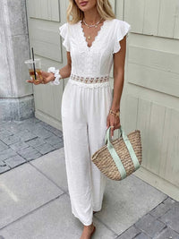 Lace Trim Wide Leg Jumpsuit 100100601464606 40 Affordable Fashion Under $100 Jerry's Apparel 