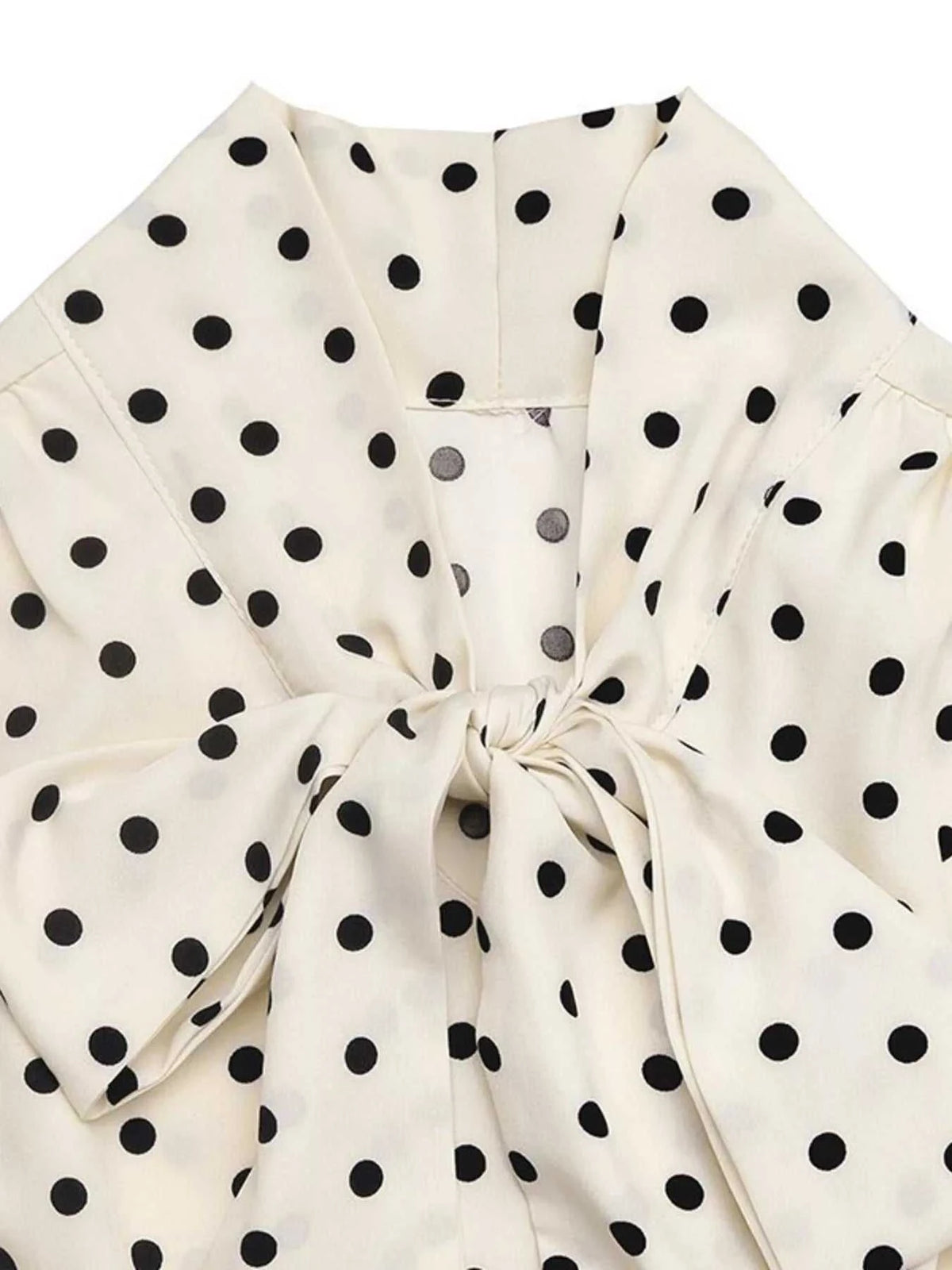 Polka Dot Tie Front Long Sleeve Midi Dress 100100412285779 42 Gifts for Her Jerry's Apparel 