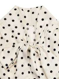 Polka Dot Tie Front Long Sleeve Midi Dress 100100412285779 42 Gifts for Her Jerry's Apparel 