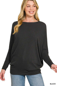 Zenana Hacci Dolman Sleeve Boat Neck Top 100100670981549 23 Affordable Fashion Under $100 Jerry's Apparel 