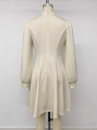 Keyhole Neckline Long Sleeve A-Line Mini Dress 101001180423044 49 Affordable Fashion Under $100 Jerry's Apparel 