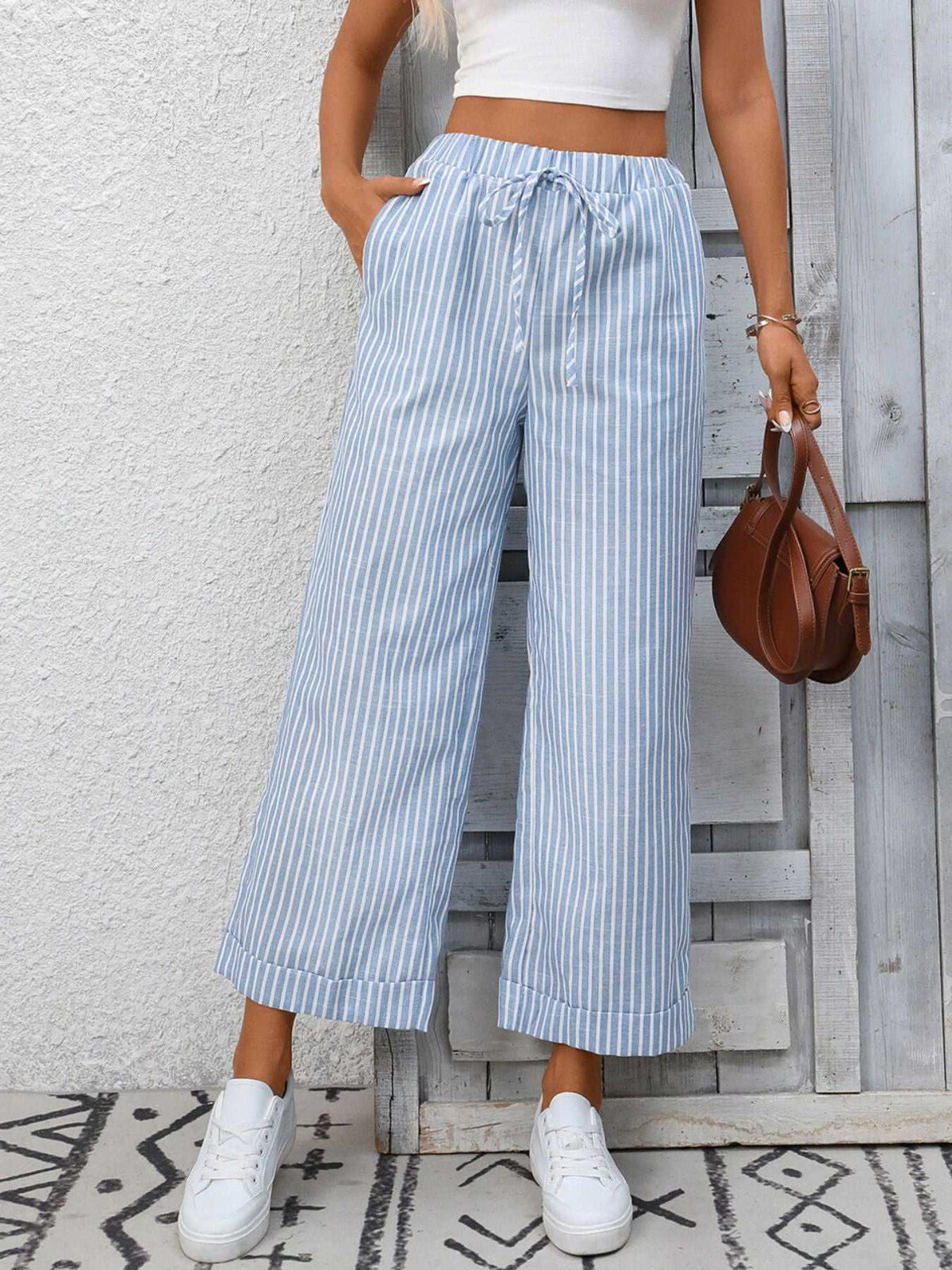 Striped Wide Leg Pants 100100886278692 32 Affordable Fashion Under $100 Jerry's Apparel 