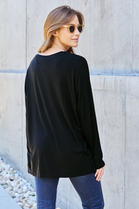 Full Size V-Neck Long Sleeve Top