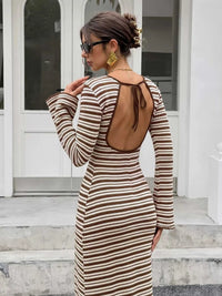 Striped Flare Sleeve Ribbed Knit Dress 101002374849166 47 Affordable Fashion Under $100 Jerry's Apparel 