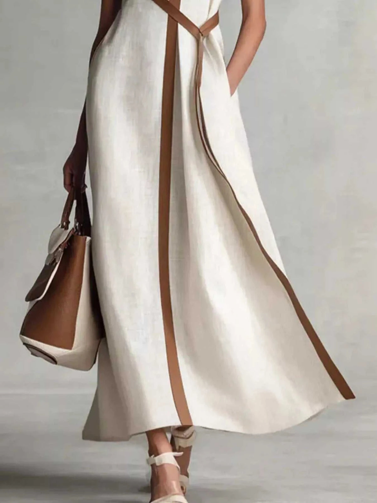 Full Size Contrast Trim Sleeveless Maxi Dress Plus Size 100100764511905 41 Affordable Fashion Under $100 Jerry's Apparel 