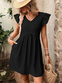 Ruffle Sleeve V-Neck A-Line Dress 100100170481531 30 Affordable Fashion Under $100 Jerry's Apparel 