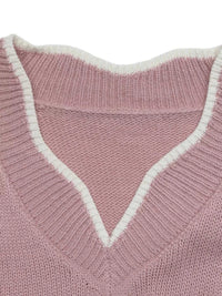 V-Neck Openwork Long Sleeve Sweater 100100123464940 41 Affordable Fashion Under $100 Jerry's Apparel 