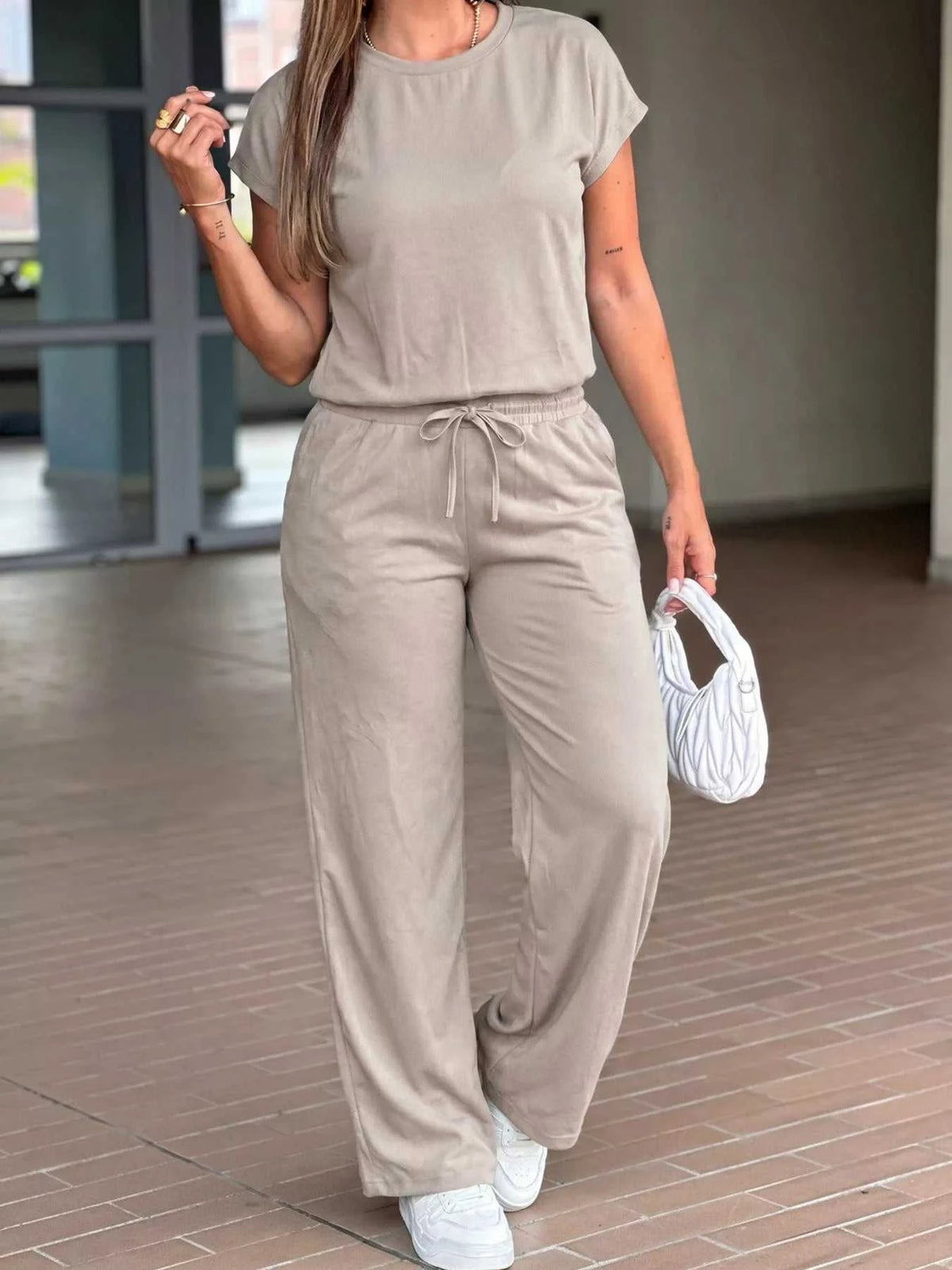 Round Neck Tee and Drawstring Pants Set 100100946800728 48 Affordable Fashion Under $100 Jerry's Apparel 