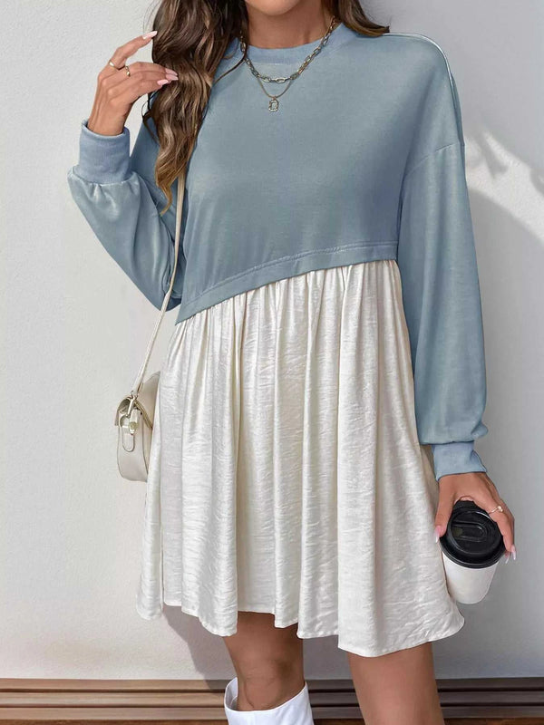 Two-Tone Dropped Shoulder Dress 100100598415938 49 Gifts for Her Jerry's Apparel 