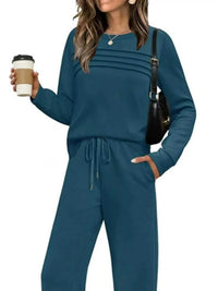 Full Size Casual Long Sleeve Crewneck Top and Drawstring Pants Set Plus Size 100100096071791 46 Affordable Fashion Under $100 Jerry's Apparel 
