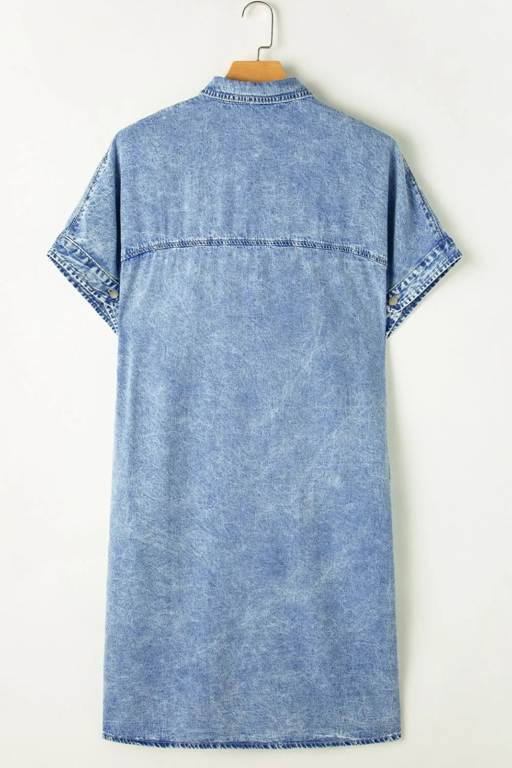 Oversized Button Down Denim Shirt Dress