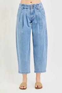 RISEN Slouchy Crop Barrel Pleated Jeans 100100448461045 67 Affordable Fashion Under $100 Jerry's Apparel 