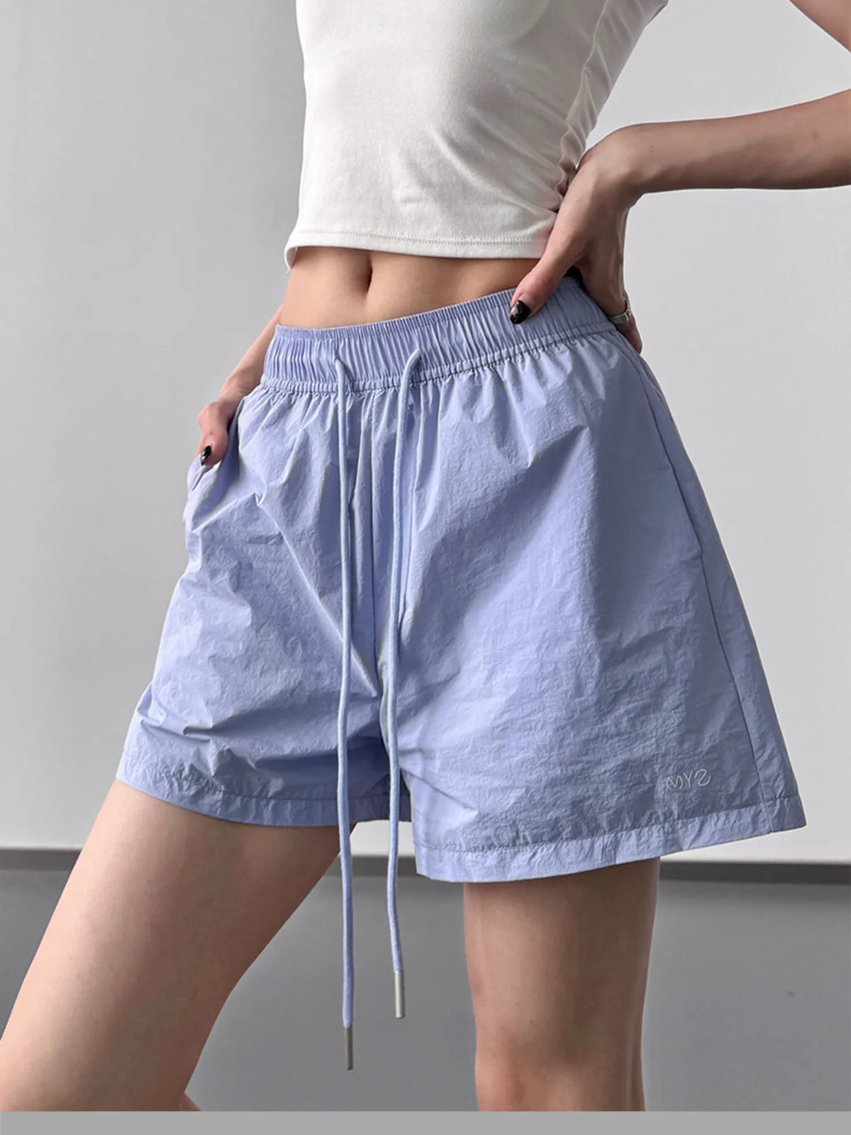 High Waisted Drawstring Shorts