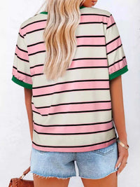 Striped Crew Neck T-Shirt 100100248569322 33 Affordable Fashion Under $100 Jerry's Apparel 