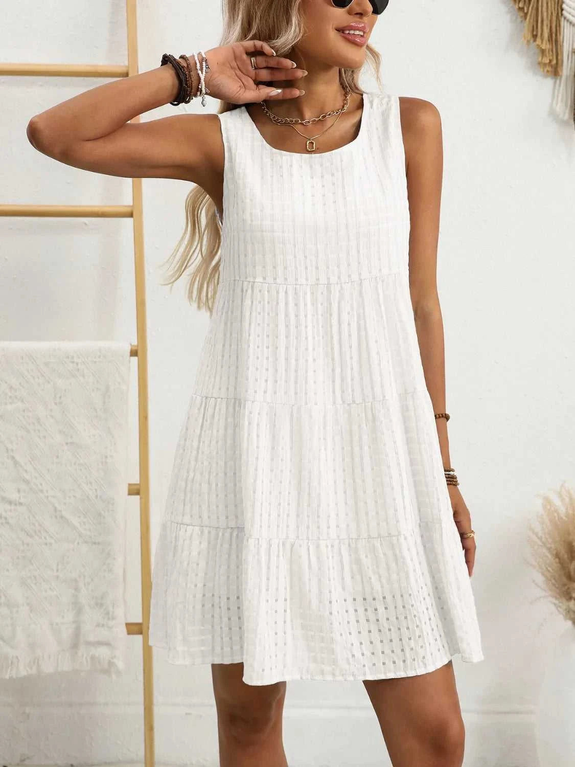 Plaid Round Neck Sleeveless Mini Dress 100100093541083 32 Affordable Fashion Under $100 Jerry's Apparel 