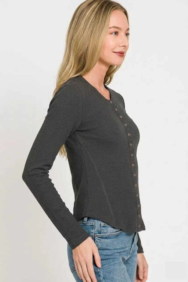 Zenana Double Knit Snap Button Shirts 100100874251621 28 Affordable Fashion Under $100 Jerry's Apparel 
