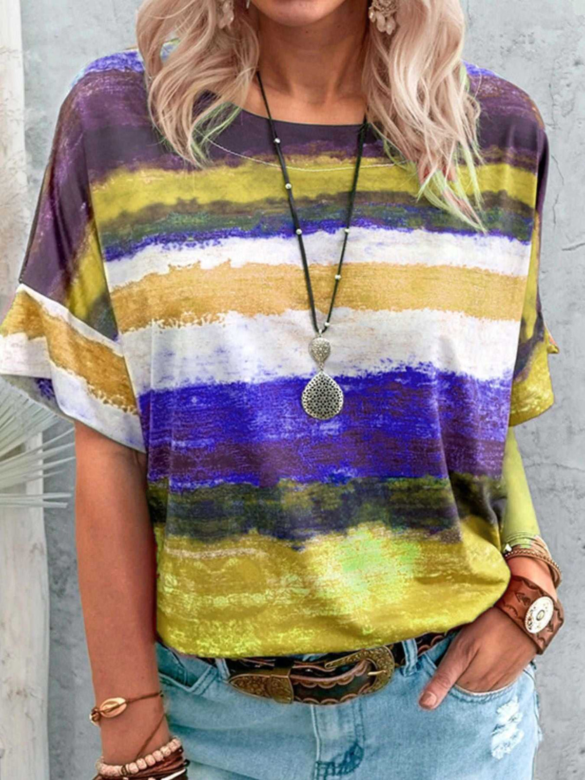Contrast Round Neck Casual T-Shirt 100100706660927 23 Affordable Fashion Under $100 Jerry's Apparel 