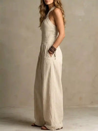 Full Size Halter Neck Wide-Leg Jumpsuit Plus Size 101001857800379 54 Affordable Fashion Under $100 Jerry's Apparel 