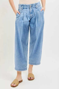 RISEN Slouchy Crop Barrel Pleated Jeans 100100448461045 67 Affordable Fashion Under $100 Jerry's Apparel 