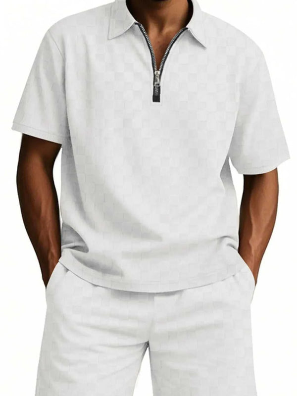Men's Full Size Quarter Zip Short Sleeve Top and Shorts Set Plus Size 100400657045189 43 Affordable Fashion Under $100 Jerry's Apparel 