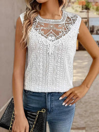 Lace Eyelet Sleeveless Top 100100054601277 29 Affordable Fashion Under $100 Jerry's Apparel 
