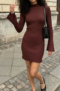 Mock Neck Ribbed Knit Bodycon Mini Dress 101001109241348 33 Gifts for Her Jerry's Apparel 