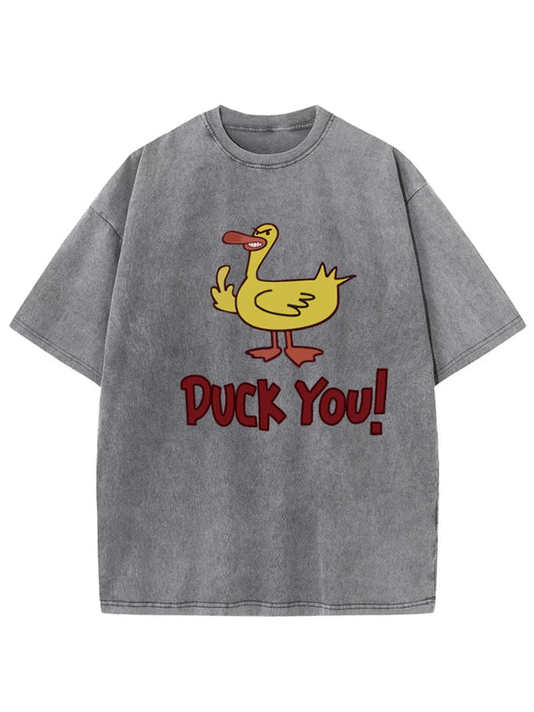 Duck Graphic Oversized Round Neck T-Shirt