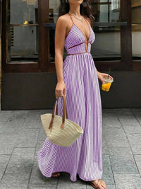 Striped Halter Neck Maxi Dress 100100040801006 34 Affordable Fashion Under $100 Jerry's Apparel 