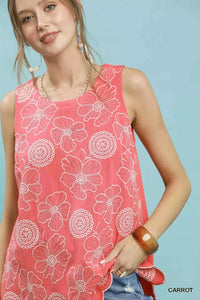 Umgee Floral Embroidered Sleeveless Top 100100699801175 60 Affordable Fashion Under $100 Jerry's Apparel 