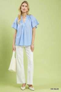 Umgee Gingham Puff Sleeve Top with Lace Trim 100100284641279 45 Affordable Fashion Under $100 Jerry's Apparel 