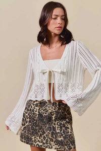 SO ME Textured Sweater Open Front Ribbon Tie Cardigan 100100935481872 53 Affordable Fashion Under $100 Jerry's Apparel 