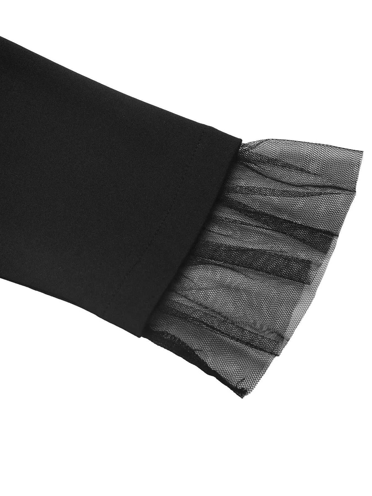 Square Neck Puff Sleeve Mesh Hem Dress 100100646887341 34 Affordable Fashion Under $100 Jerry's Apparel 