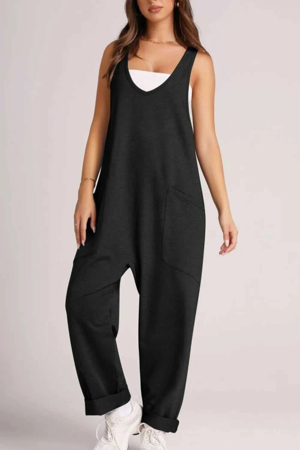 Lovelet Wide Strap Jumpsuit with Pockets 100100197263170 33 Affordable Fashion Under $100 Jerry's Apparel 