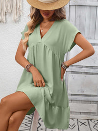 Casual V-Neck Ruffle Hem Mini Dress 100100053087860 30 Affordable Fashion Under $100 Jerry's Apparel 