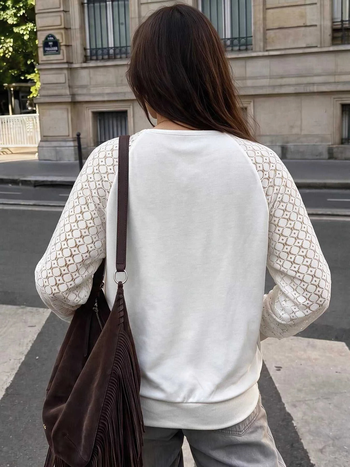 Lace Raglan Sleeve Sweatshirt 101001842976491 38 Affordable Fashion Under $100 Jerry's Apparel 