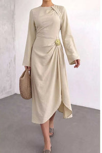 Ruched Long Sleeve Midi Dress 100100582091487 37 Affordable Fashion Under $100 Jerry's Apparel 