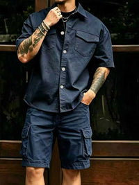 Men's Full Size Cargo Shirt and Shorts Set Plus Size 104001756887316 61 Affordable Fashion Under $100 Jerry's Apparel 