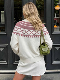 Geometric Crew Neck Knit Sweater 101002372250452 55 Affordable Fashion Under $100 Jerry's Apparel 