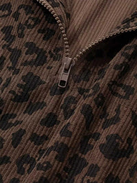 Leopard Print Quarter-Zip Sweatshirt 101001865802464 52 Affordable Fashion Under $100 Jerry's Apparel 