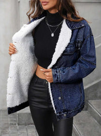 Sherpa-Lined Button Up Denim Jacket 101003508274981 98 Affordable Fashion Under $100 Jerry's Apparel 