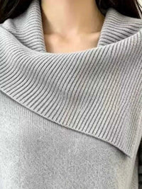 Full Size Asymmetric Ribbed Collar Sweater Plus Size 101002369014194 47 Affordable Fashion Under $100 Jerry's Apparel 