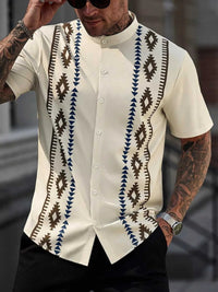 Men's Geometric Print Short Sleeve Shirt 104001395569418 26 Affordable Fashion Under $100 Jerry's Apparel 